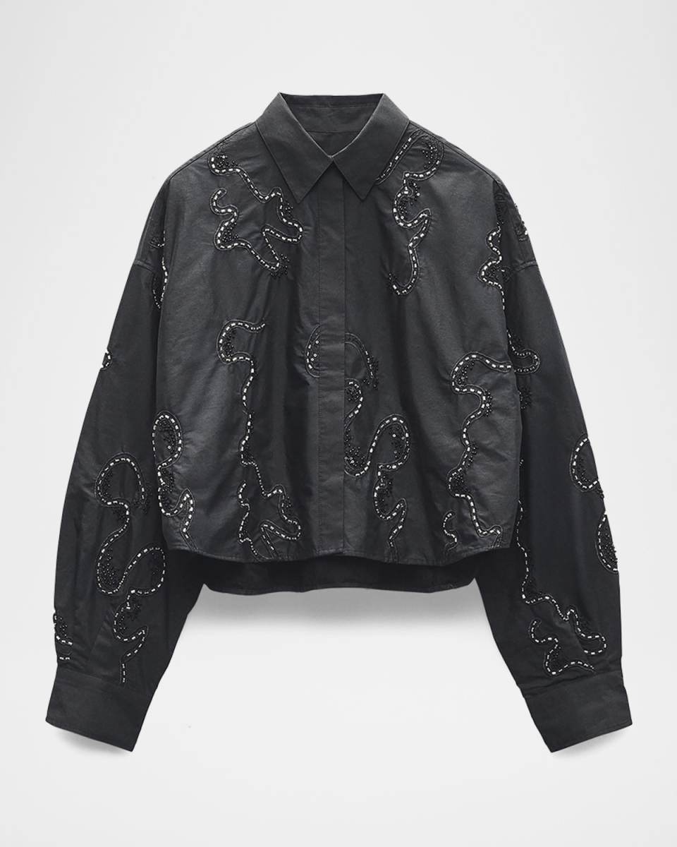 Beatrice Embroidered Long-Sleeve Shirt